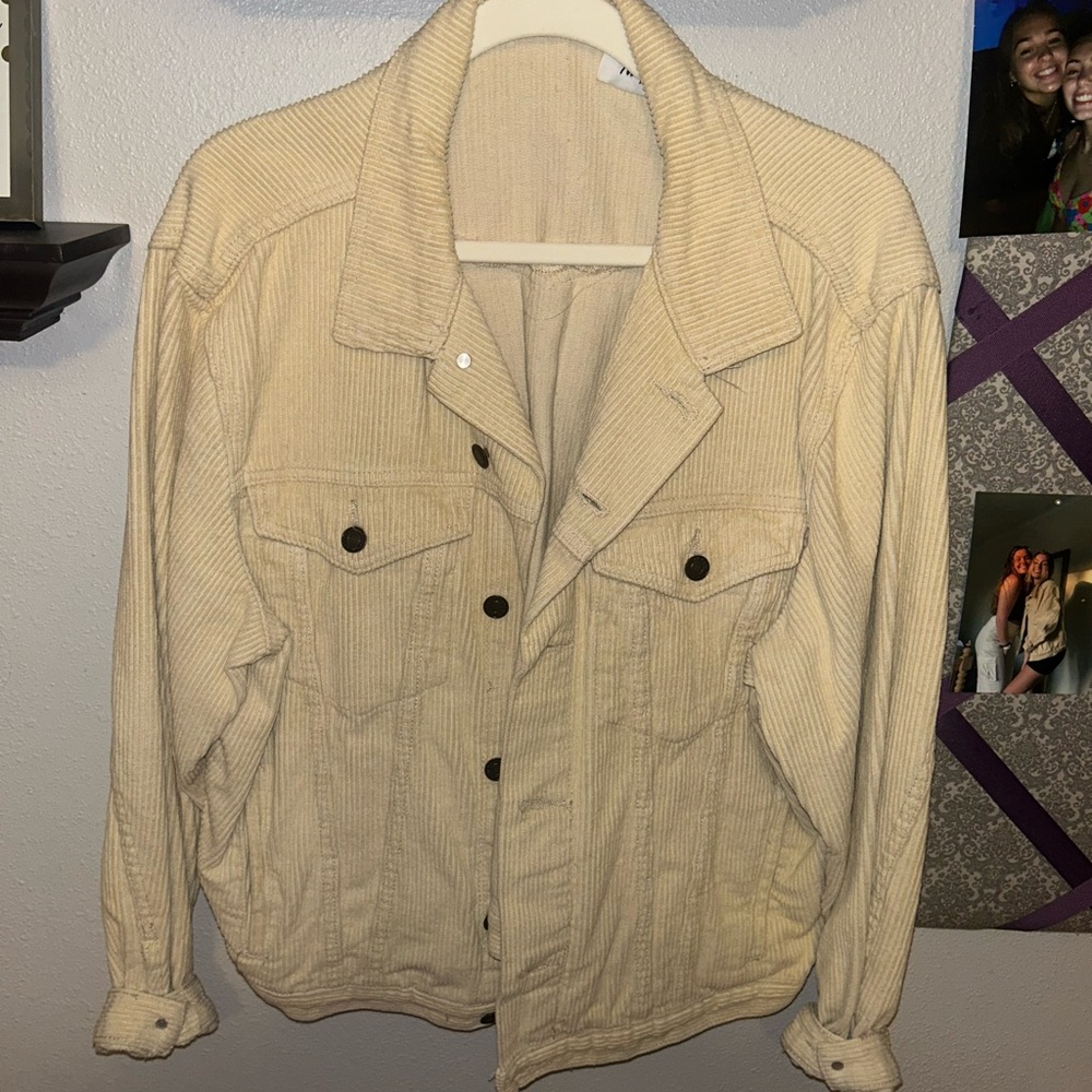 Princess Polly Cream Corduroy Jacket